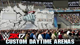 WWE 2K17 Create an Arena - Custom Daylight Arenas & All Mode Features!