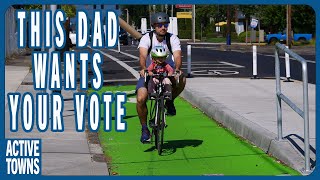 How do we get more walkable and bikeable communities? This car-free dad has a strategy #bikethevote