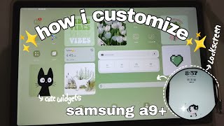 Customize my tablet 💗🌷|| green theme💚 aesthetic samsung a9+ tablet samsung🌟💗