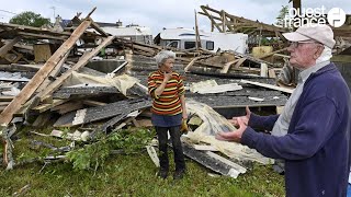 Les dégâts de la tornade à Langonnet, dans le Morbihan