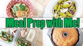 MEAL PREP  WITH ME!  COLD THAI NOODLE SALAD  BANANA BREAD  TABOULEH  BEER BRATS  HUMMUS