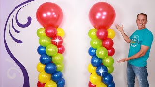 how to make BALLOON COLUMN WITHOUT STAND - balloon arch - Gustavo gg