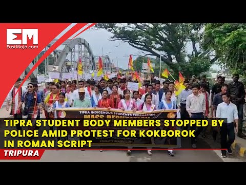 Roman script for Kokborok in exams: TIPRA student body stages massive protest