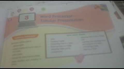 Computer class 6: Word processor - Tabular presentation