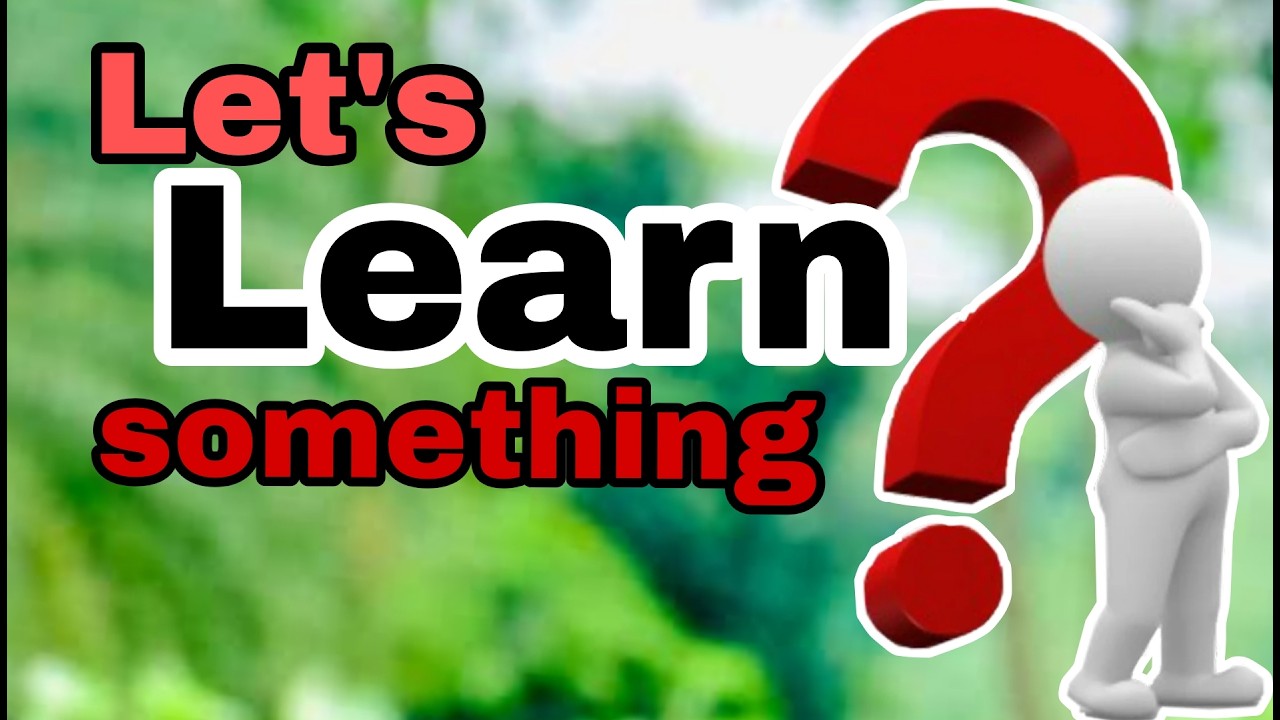 Let’s Learn Something New Today! - YouTube