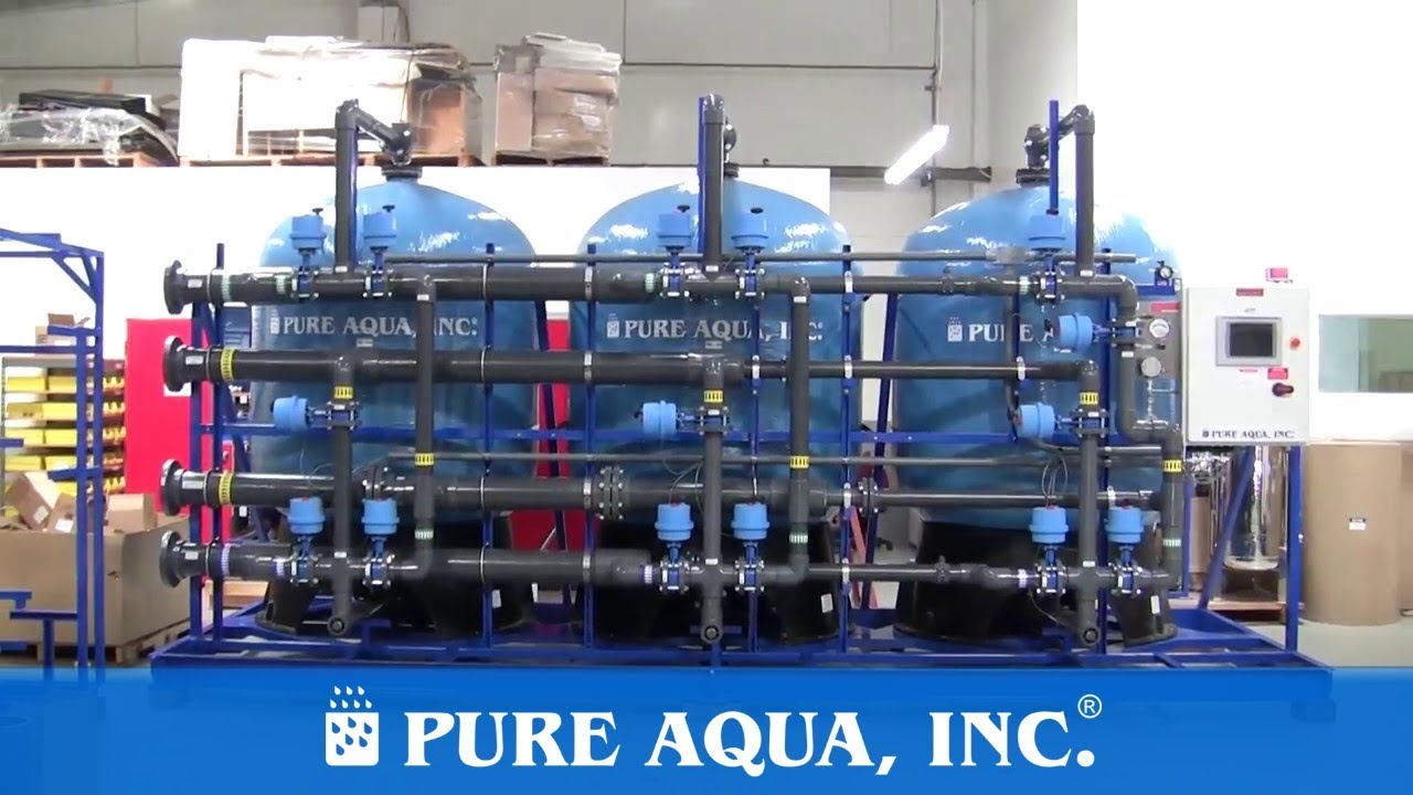 Media Filtration Skid USA, 340 GPM | www.PureAqua.com - YouTube