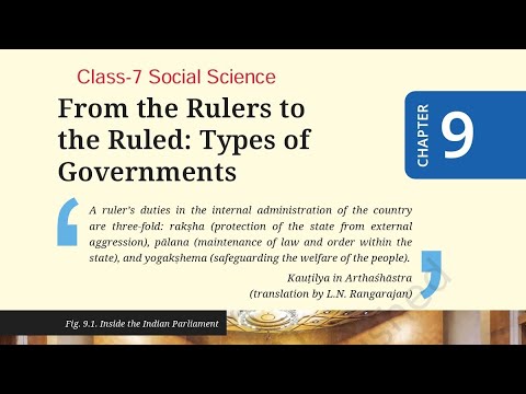 Class-7 SSt / From the Rulers to the Ruled: Types of Governments / Social Science Chapter-9 hindi 