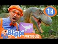 Blippi Visita um Museu de Dinossauros! | 1 HORA DO BLIPPI! | Blippi em Português | Vídeos Educativos