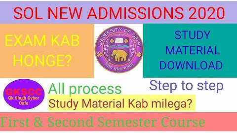 How to download du sol study material 2020¦ Sol first & second Semester| By Gk Singh Cyber Cafe