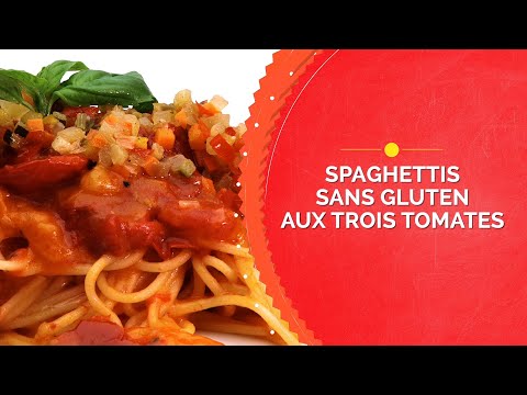 Spaghettis sans gluten aux trois tomates