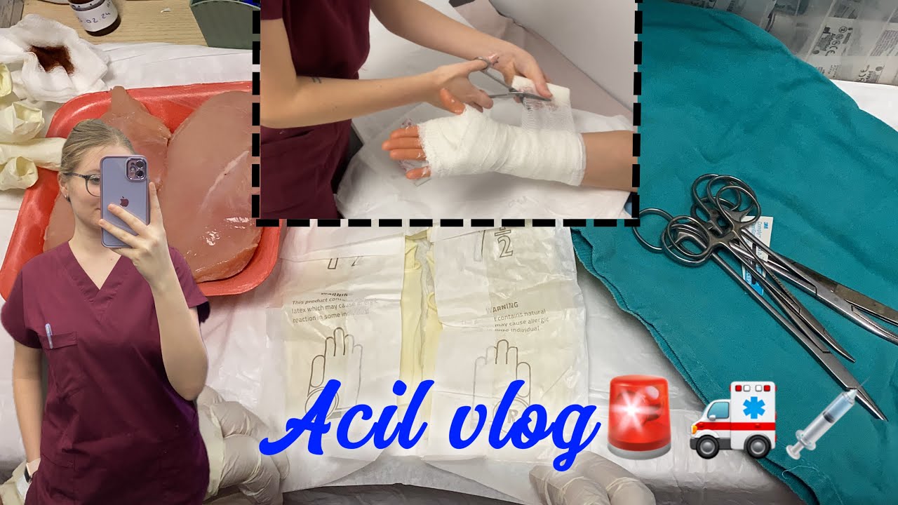 Acil Nöbeti Vlog🚨🏥/Hemşire (Damaryolu, Kesi süturasyonu🪡, Alçı atel)