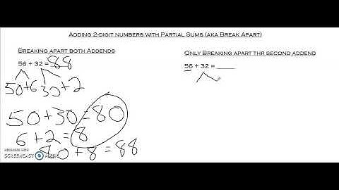 Adding 2-digit numbers with Partial Sums (aka Break Apart)