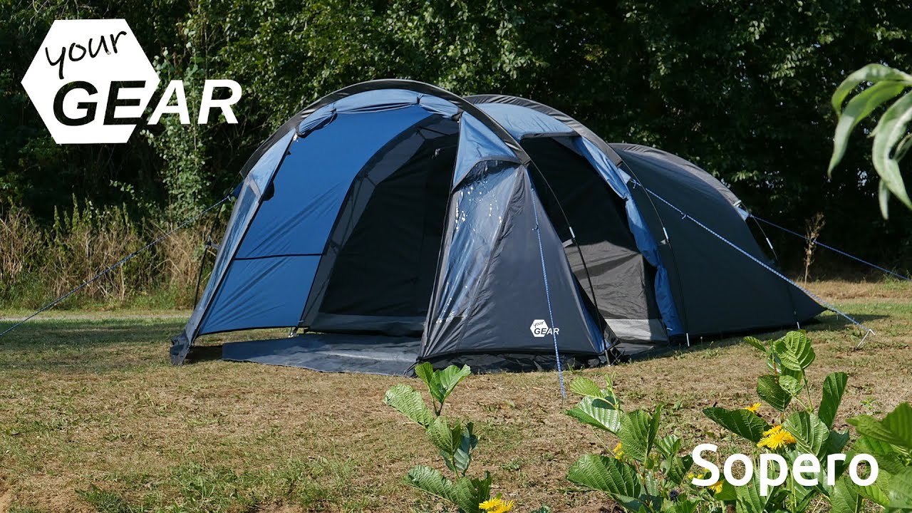 yourGEAR Sopero 4 • Tunnelzelt mit Seiteneingang, Wohnraum & Fenstern