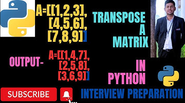 Python Program To Find Transpose Of A Matrix | Nested For Loops | #transposematrixinpython