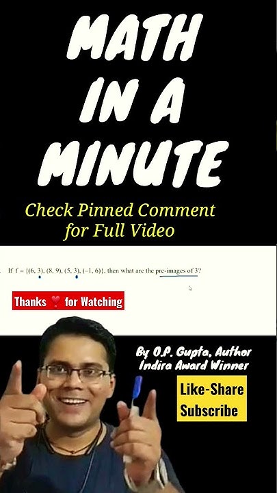 Math IN A Minute | Pre-Image under a Function | Class 11 Maths ...