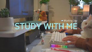 4-HOUR STUDY WITH ME | Rain sound🌧️ , Relaxing Lo-Fi | Pomodoro 25/5 | Working Day💻