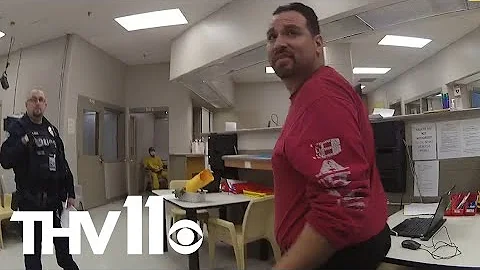 Bodycam footage of Peter Stager being booked into ...
