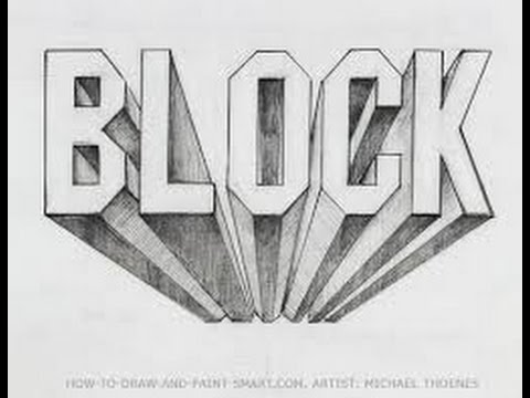 How To Draw Block Letters in 3D - YouTube