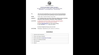 Building Code TAG Meeting - September 29, 2021