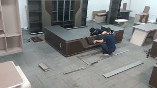 How to install a big L shaped executive office desk? How to install a big L shaped executive office desk?