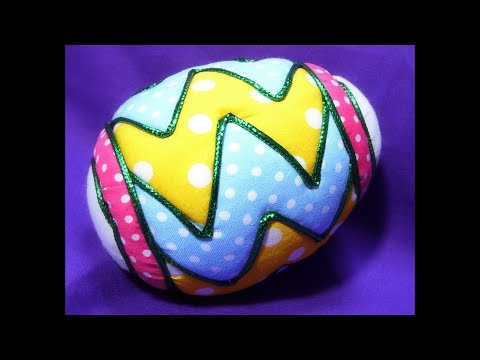 Making a Zigzags and Polka Dots Kimekomi (tucked fabric) Easter Egg