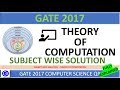 GATE 2017 CS Theory of Computation: Complete Subject-Wise Solutions π