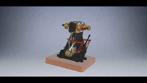 Mô phỏng động cơ hơi nước thẳng đứng và bánh răng nghịch đảo