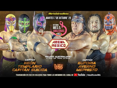 CMLL HIGHLIGHTS  07 DE OCTUBRE 2025 || NEÓN, TEMPLARIO Y C. SUICIDA VS EUFORIA, AVERNO Y MEPHISTO
