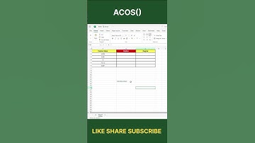 Excel ACOS Function | Find Angle From Cosine Value Easily! 📐 #ExcelShorts