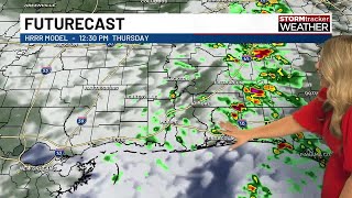 Clouds increase overnight, rain possible Thursday