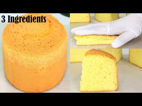 Oil free Sponge cake recipe (3 Ingredients) - how to make sponge cake - Easy & Fluffy Tea time