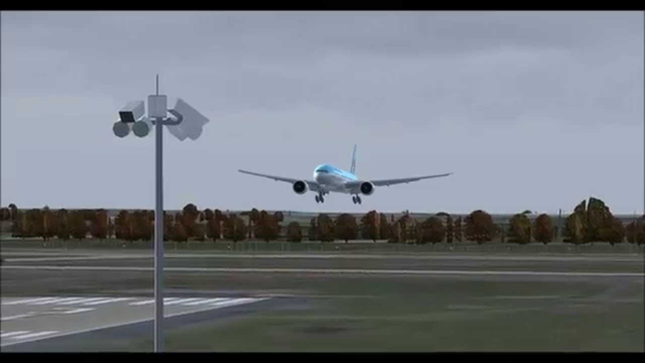 PMDG 777300 Korean air 093 landing at Washington Dulles int'l airport