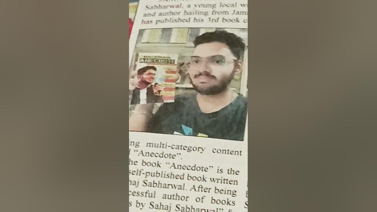 Sahaj sabharwal published his 3rd book news came in daily excelsior