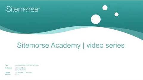 Sitemorse Academy | Accessibility - Add title to iframe