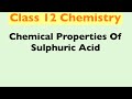 Chemical Properties Of Sulphuric Acid (Hindi) | Class 12 | Chemistry