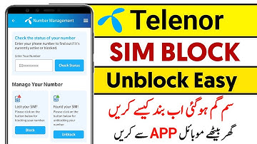 telenor sim block unblock code 2025 | sim kasy band kry | My Telenor App Sim management