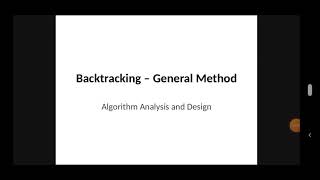 Backtracking - General Method | Algorithm Analysis and Design