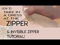 How to Take In a Dress at the Zipper & Invisible Zipper Tutorial