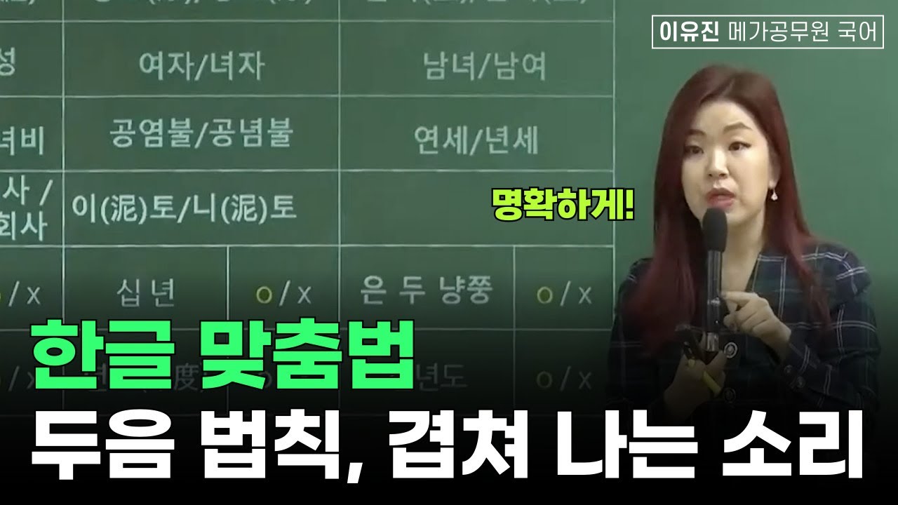 두음 법칙, 겹쳐 나는 소리 정리! 한글 맞춤법│이유진 국어 메가공무원