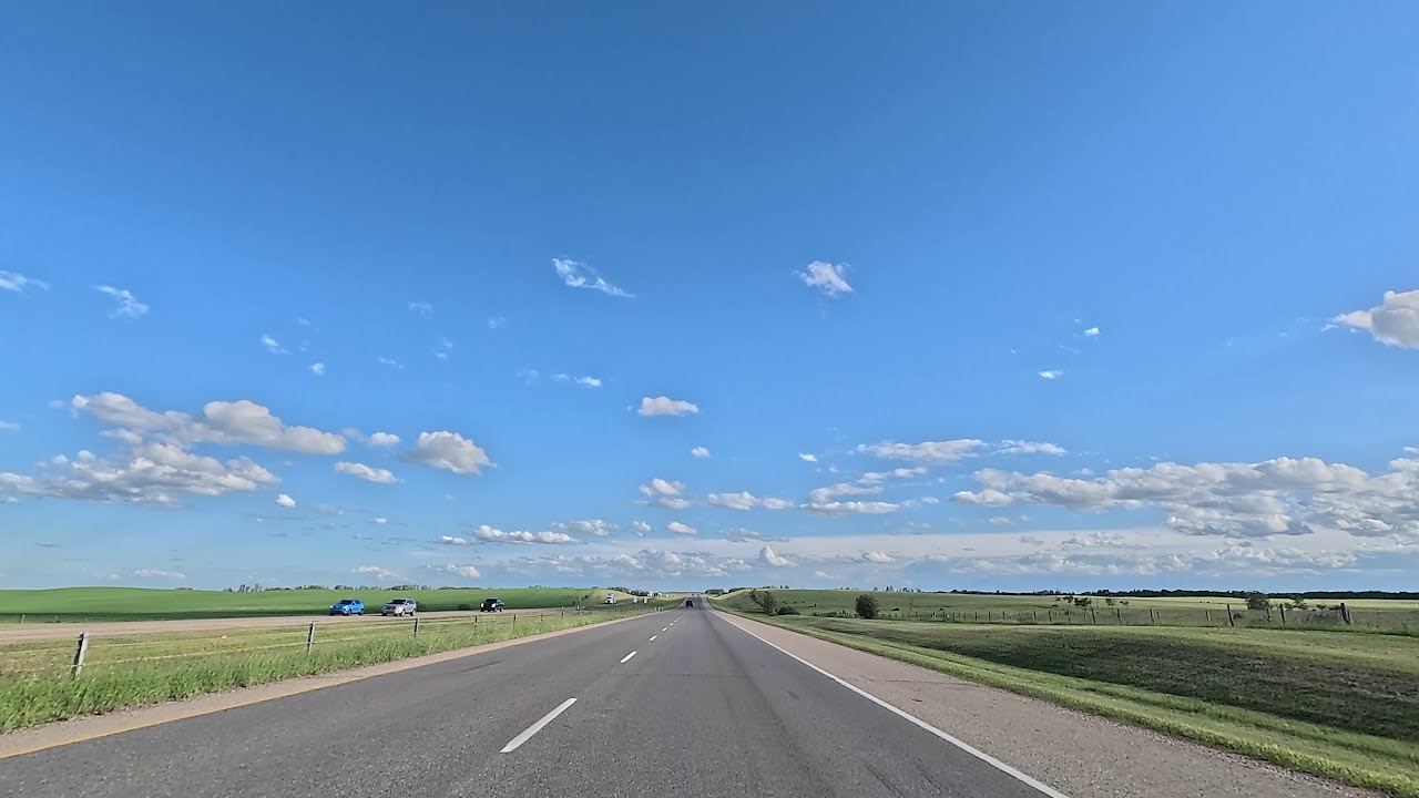 Drive from Edmonton to Calgary, Alberta, Canada