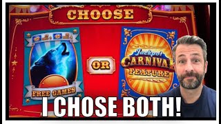 WHAT HAPPENS WHEN YOU CHOOSE BOTH FEATURES ON JACKPOT CARNIVAL SLOT MACHINE? screenshot 1