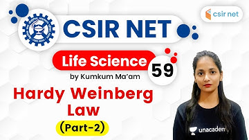 4:00 PM - CSIR UGC NET 2020 | Life Science by Kumkum Gautam | Hardy Weinberg Law (Part-2)