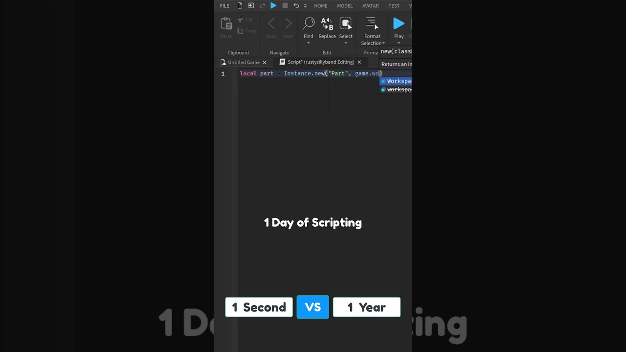 1 Second VS Year Scripting In Roblox Studio Lua Robloxstudio