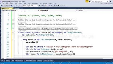 Aplicación N Capas con VB Net. Parte 11 Creación clase CategoriaDAL Métodos CRUD 3