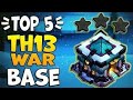Top 5 NEW  TH13 LAYOUT FOR WAR LEGEND LEAUGE(LINKS in Description)/anti 2 star bases|CLASH OF CLANS