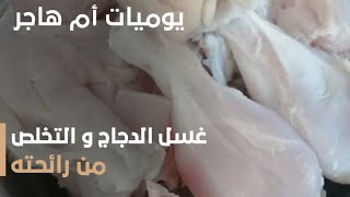 طريقتي في غسل الدجاج و التخلص من رائحته مع جميع المراحل 