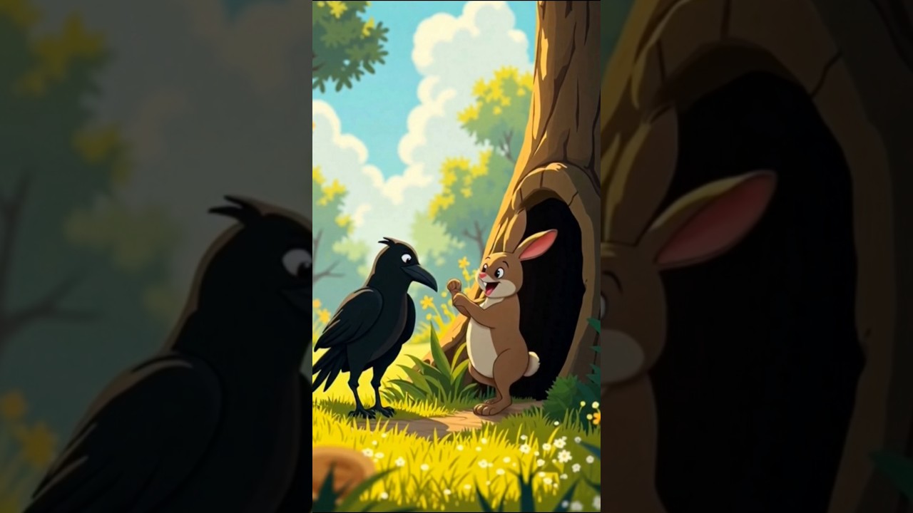 Rabbit And Tbe Crow.#moralstories#stories#story#kidsstory#shorts#viralshort#youtubeshorts#trending