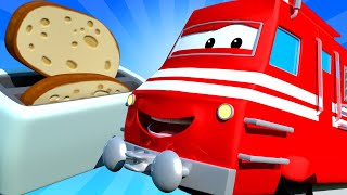 Troy le Train -  Le train toaster - La Ville des Voitures 🚓 🚒 Dessin animé Trains