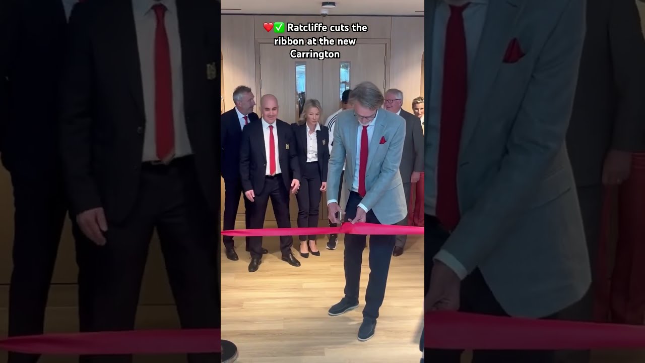 Ratcliffe Cuts The Ribbon At New Carrington MUFC Manutd Manchesterunited Manunited
