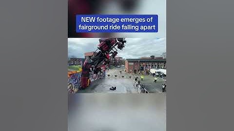 Terrifying moment fairground ride falls apart